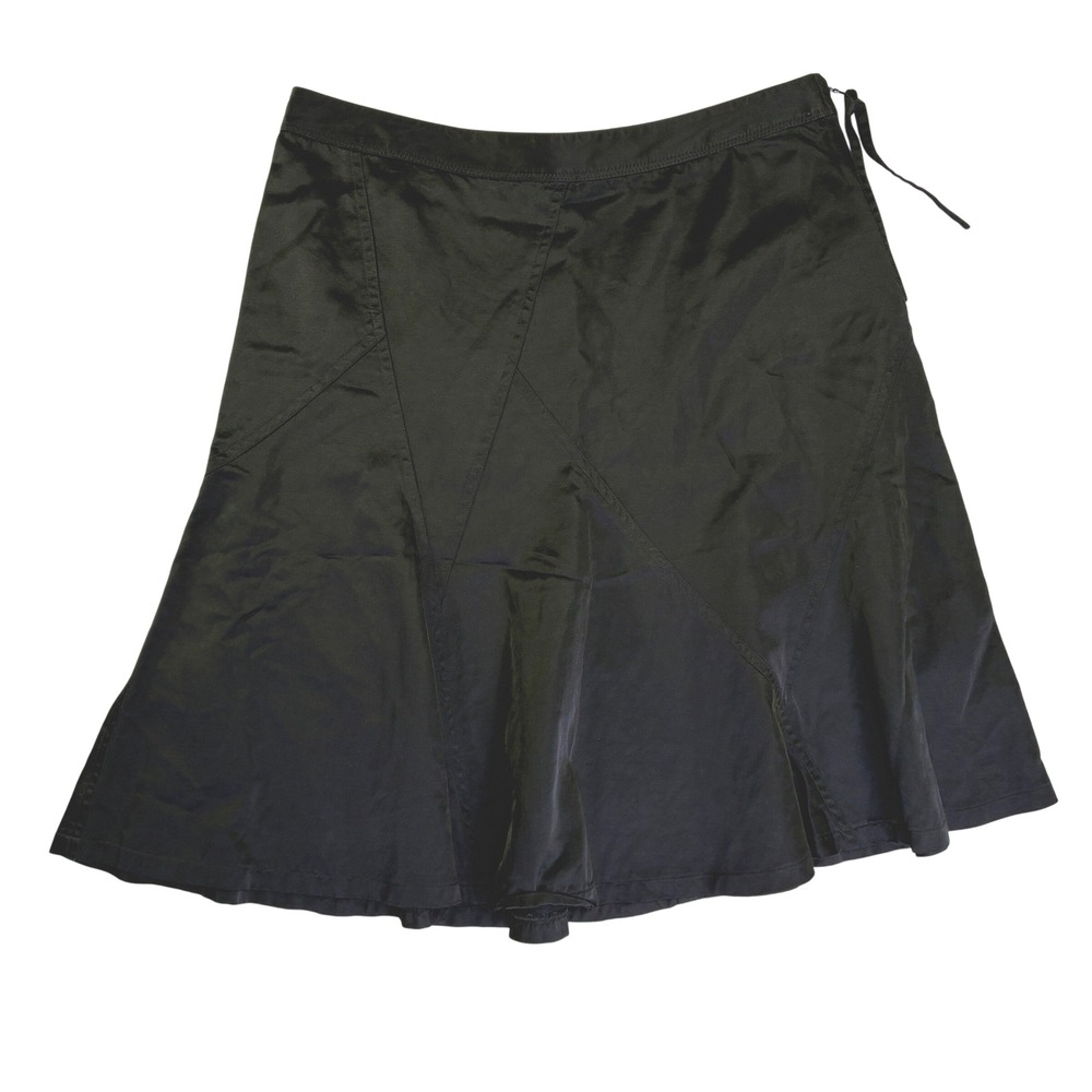 Club Monaco Black Cotton Viscose Paneled A-Line Skirt Size 6 Knee Length